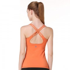 专业瑜伽服双线美背瑜伽背心吊带含胸垫一体式弹力修身运动健身服